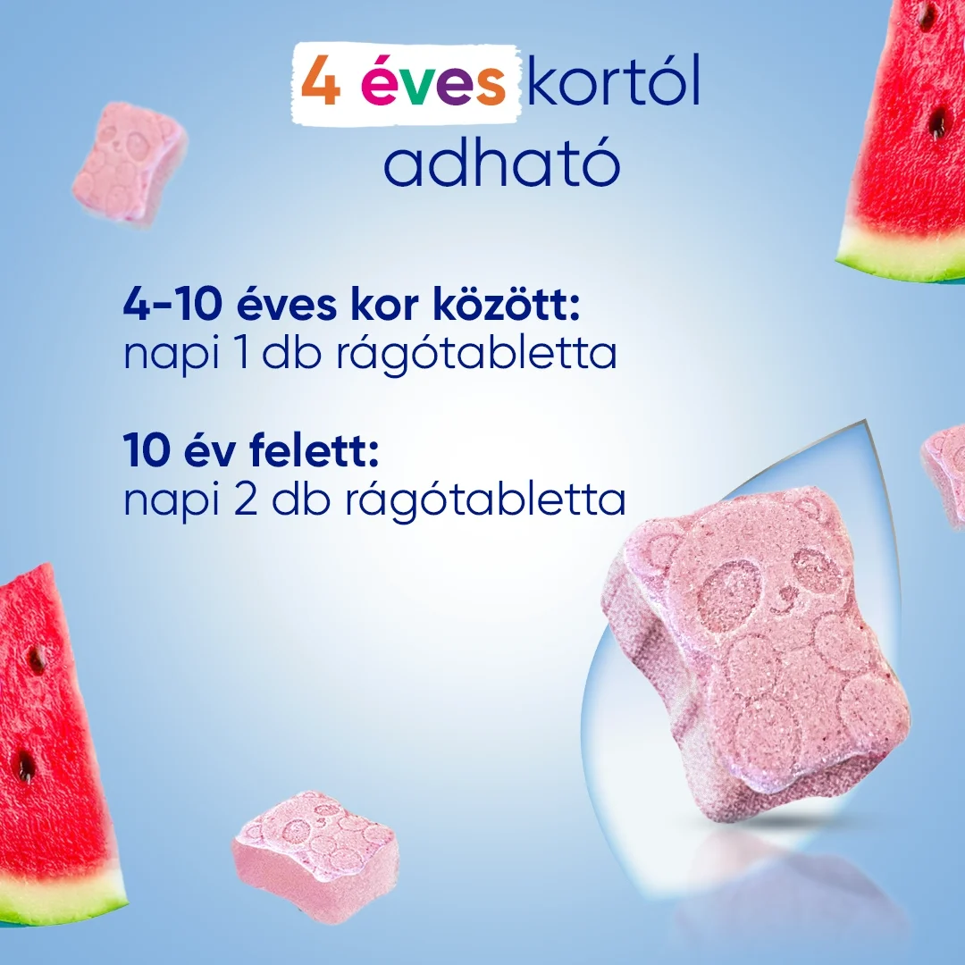 A Magne B6 Kids adagja mindössze napi 1 tabletta 4-10 éves gyermekek számára. Napi 2 rágótabletta 10 évesnél idősebb gyermekek számára.